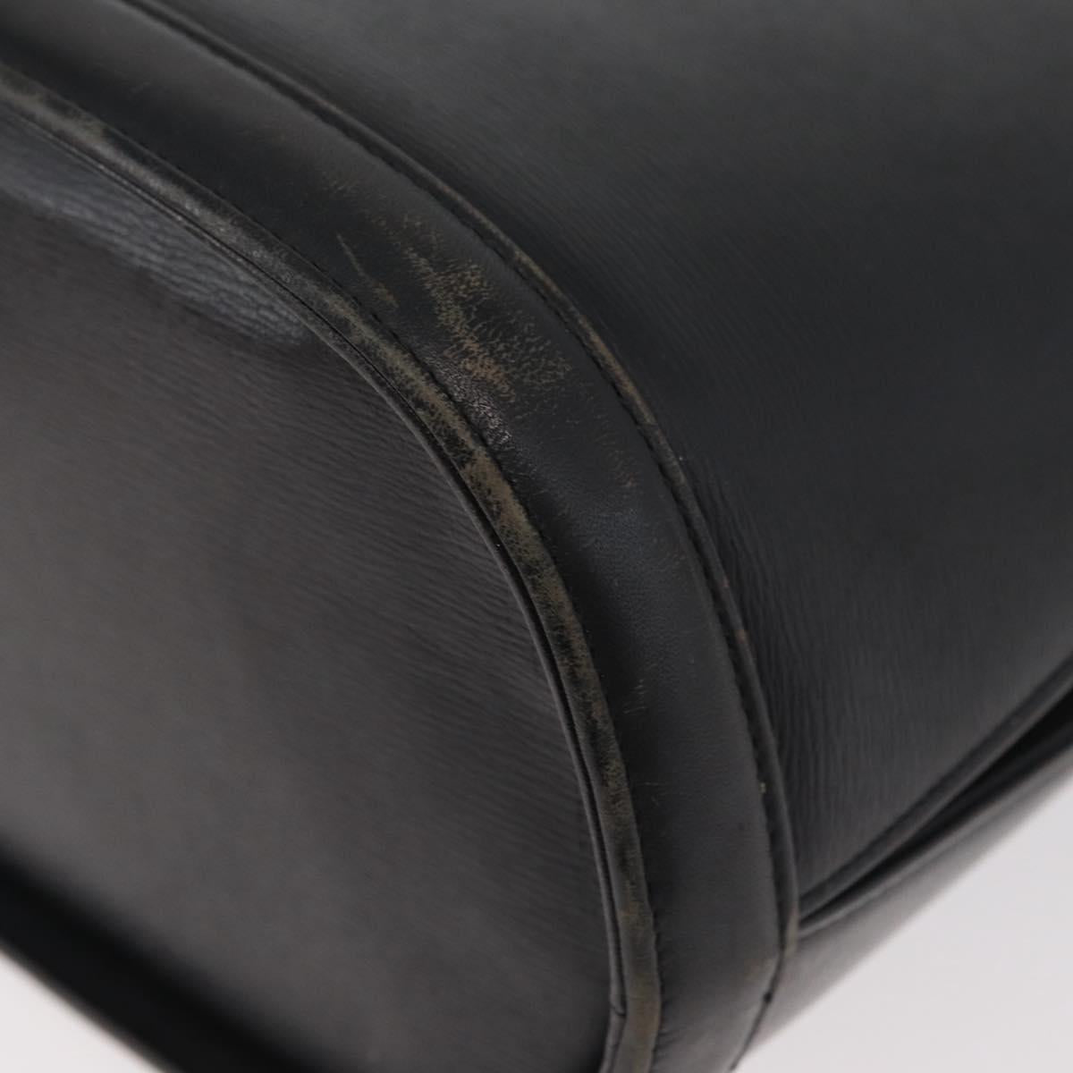 VALENTINO Shoulder Bag Leather Black Gold Auth bs35258