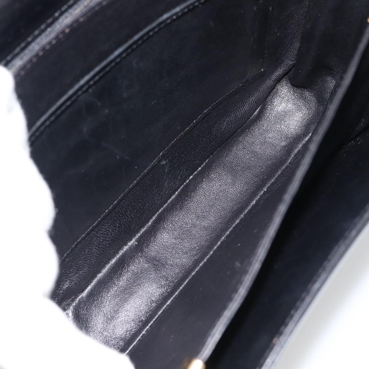 CELINE Horse Carriage Shoulder Bag Leather Black Gold Auth bs35269