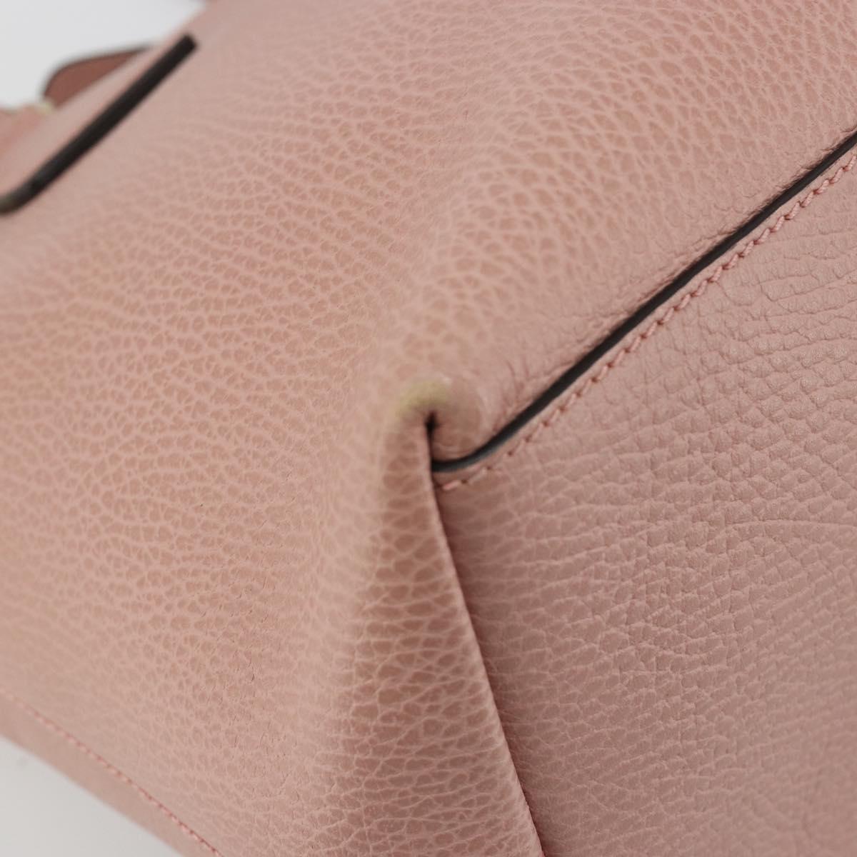 GUCCI Hand Bag Leather 2way Pink Gold 449651 Auth bs35273A