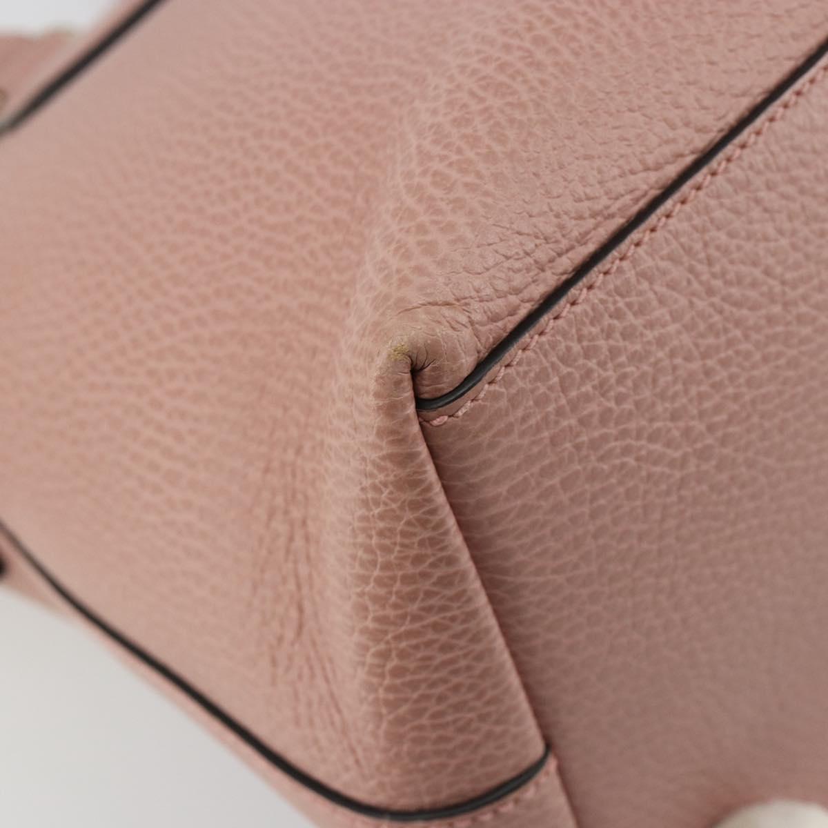 GUCCI Hand Bag Leather 2way Pink Gold 449651 Auth bs35273A