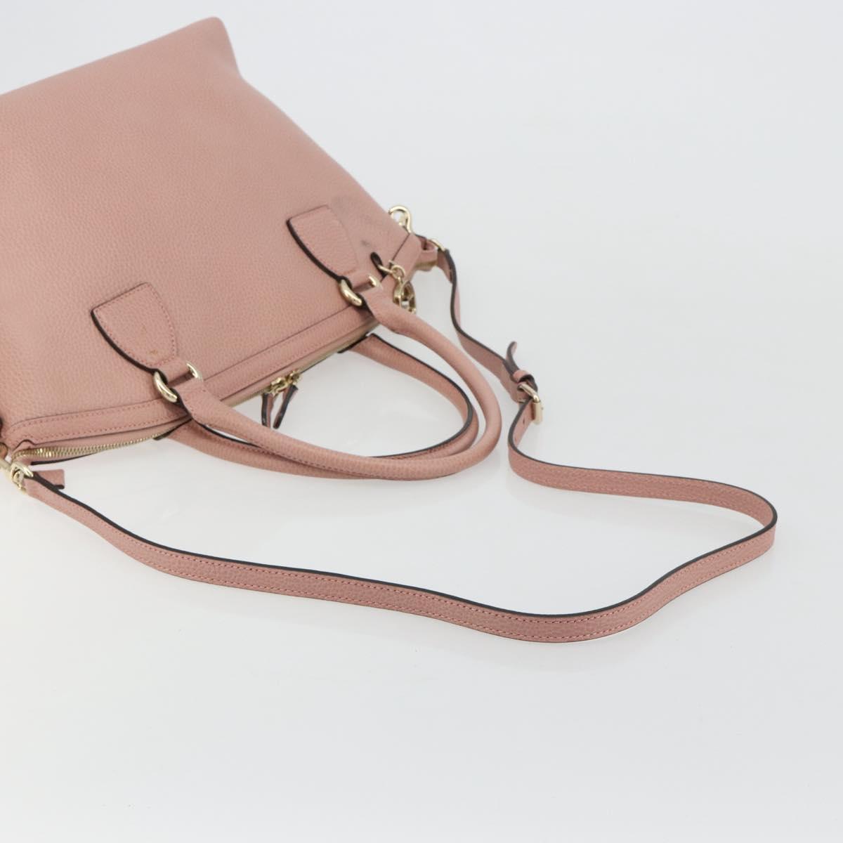GUCCI Hand Bag Leather 2way Pink Gold 449651 Auth bs35273A