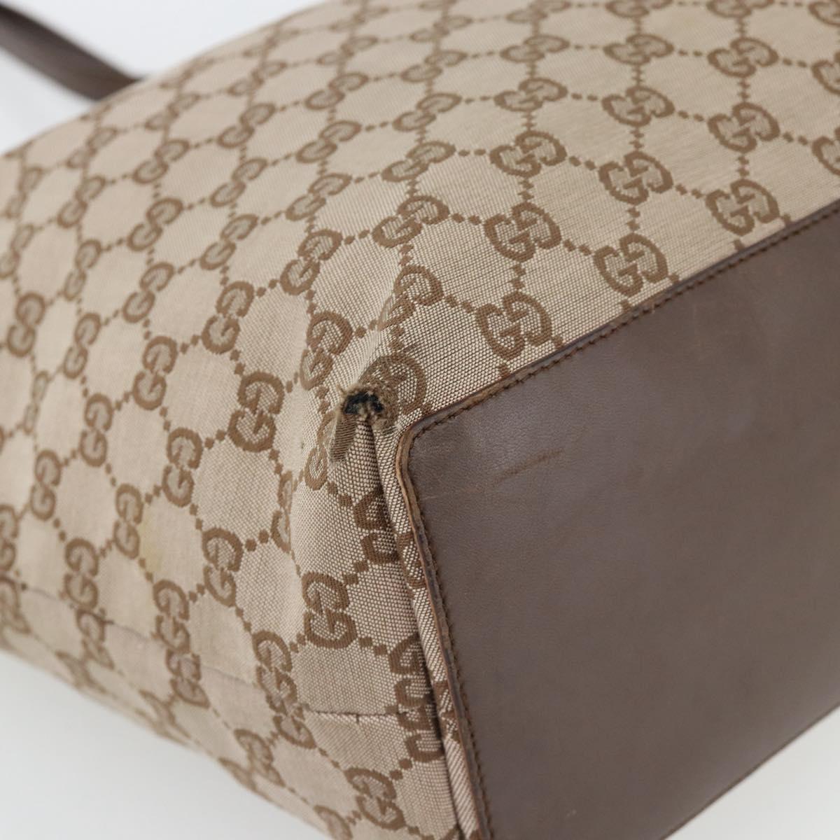 GUCCI GG Canvas Tote Bag Beige Gold 002 1098 1705 Auth bs35275