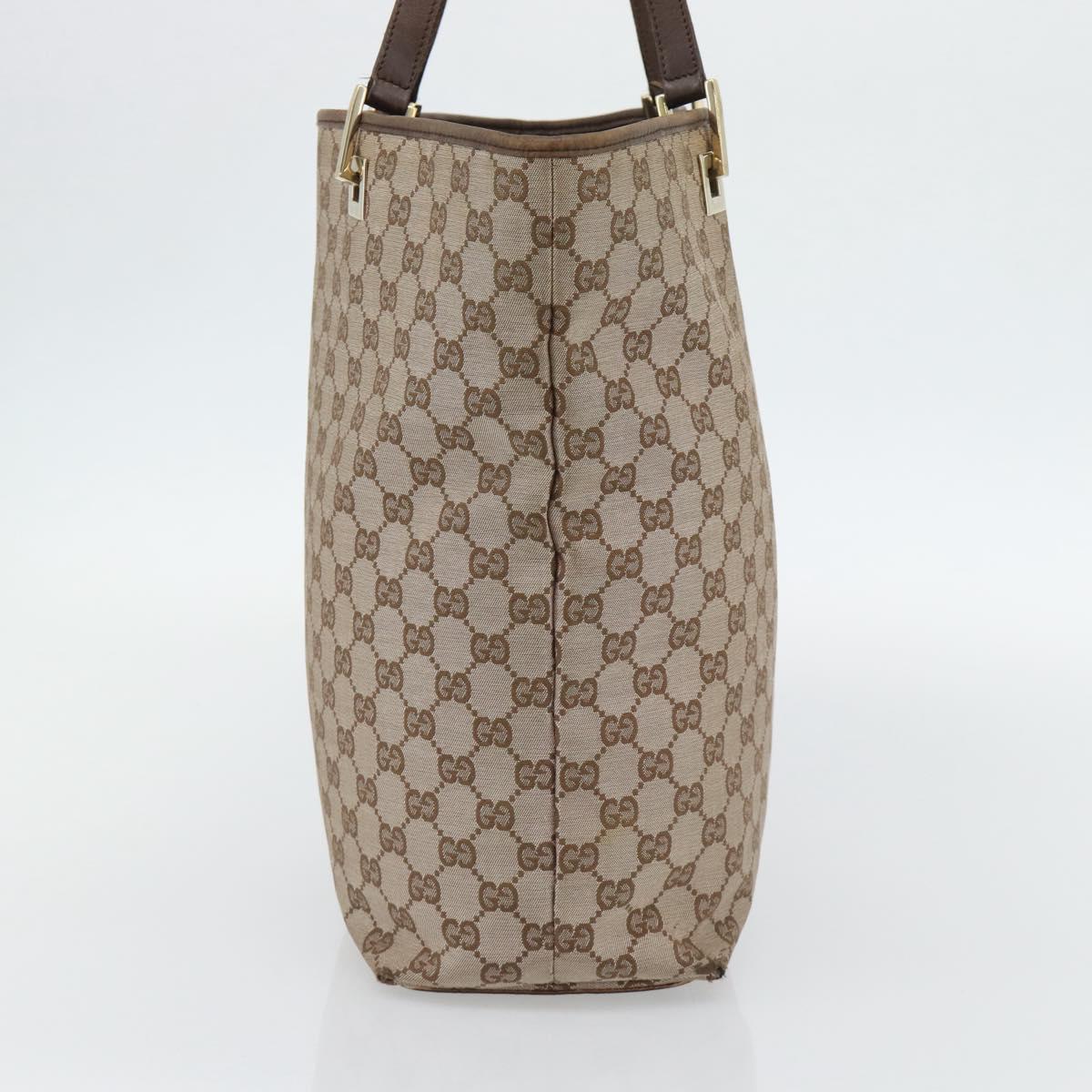 GUCCI GG Canvas Tote Bag Beige Gold 002 1098 1705 Auth bs35275