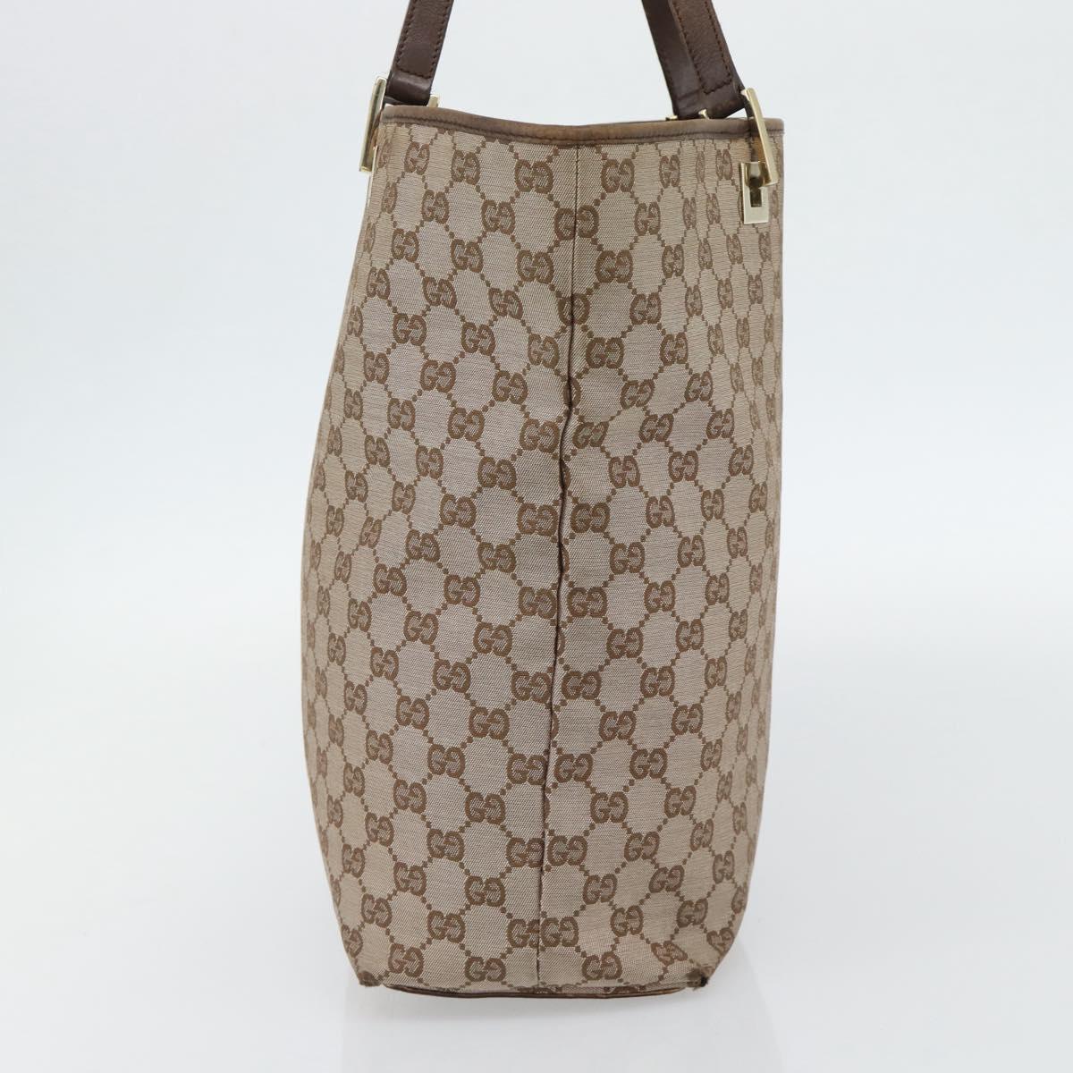 GUCCI GG Canvas Tote Bag Beige Gold 002 1098 1705 Auth bs35275