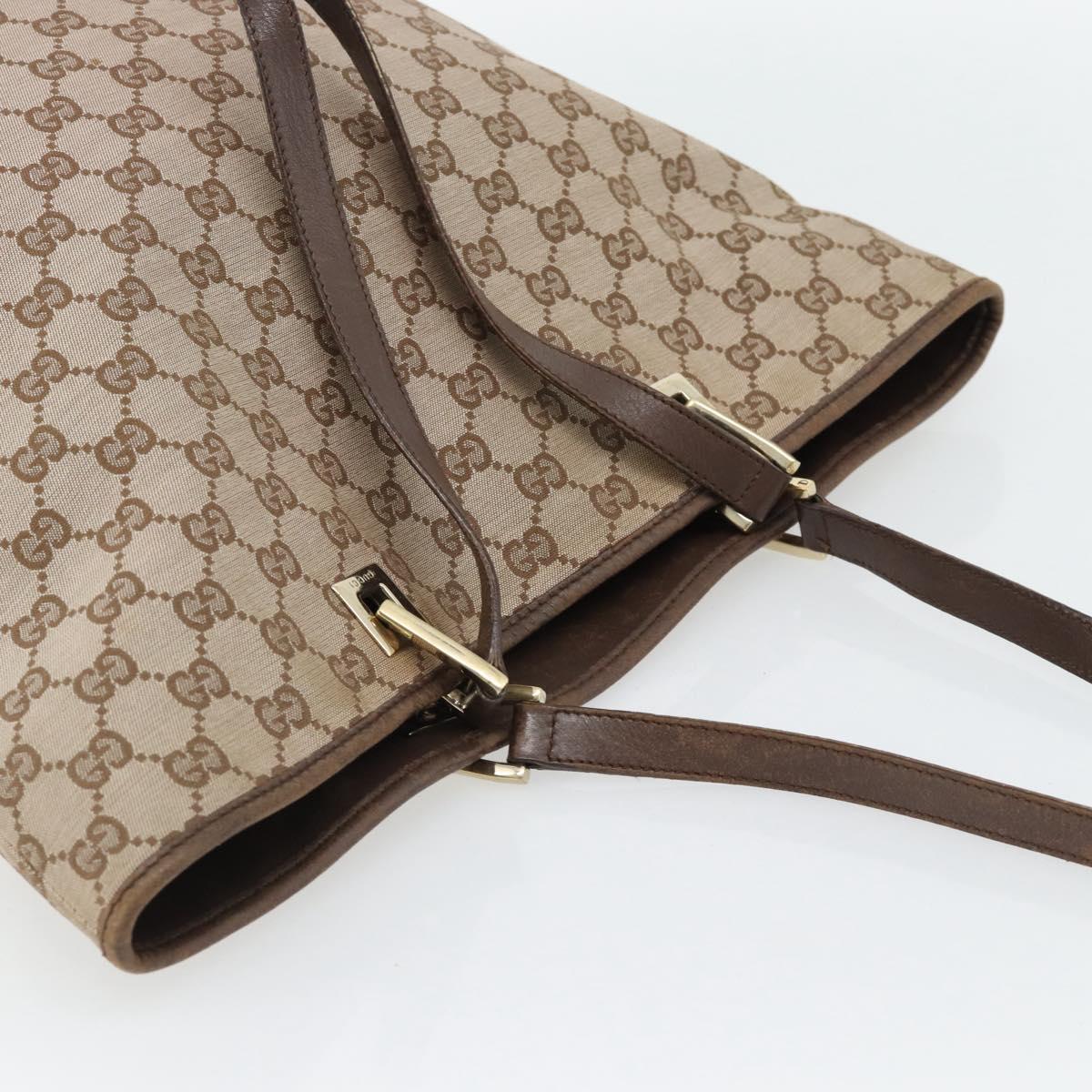GUCCI GG Canvas Tote Bag Beige Gold 002 1098 1705 Auth bs35275