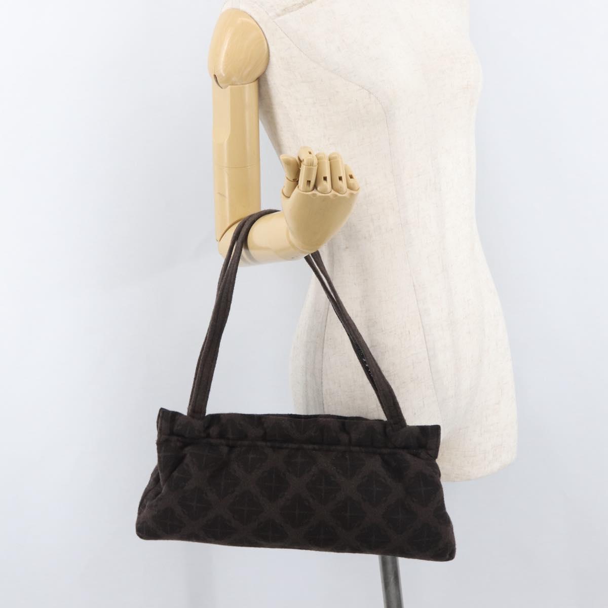 BOTTEGA VENETA Shoulder Bag Cotton Brown Auth bs35278