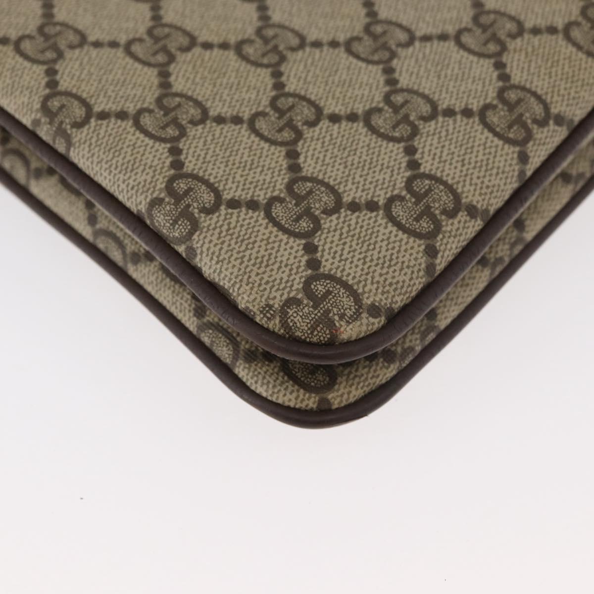 GUCCI GG Supreme Web Sherry Line Bag PVC Beige Gold 904 02 035 Auth bs35284