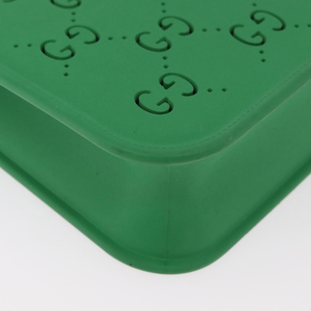 GUCCI GG Children's Tote Bag Rubber Green 679365 Auth bs35286A