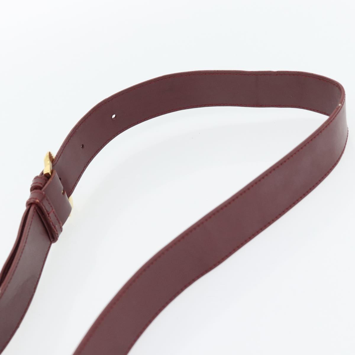 CARTIER Must Line Shoulder Bag Leather Bordeaux Gold Auth bs35291