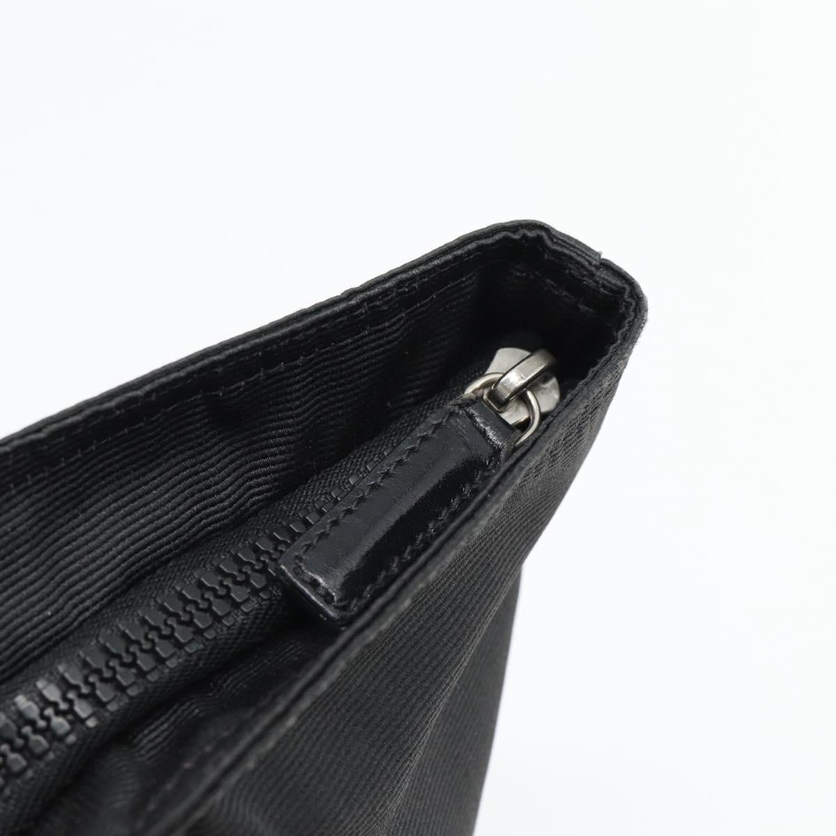 FENDI Hand Bag Nylon Black Silver Auth bs35293