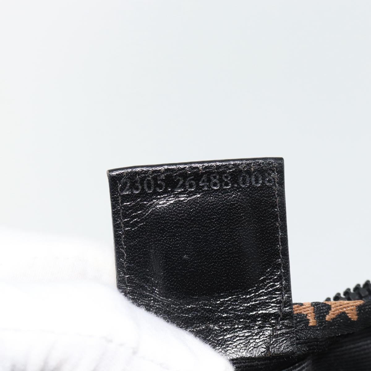 FENDI Hand Bag Nylon Black Silver Auth bs35293