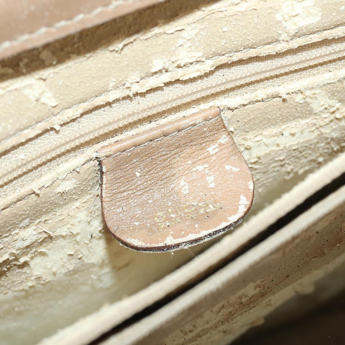 GUCCI Bamboo Hand Bag Leather 2way Beige Gold Auth bs35299