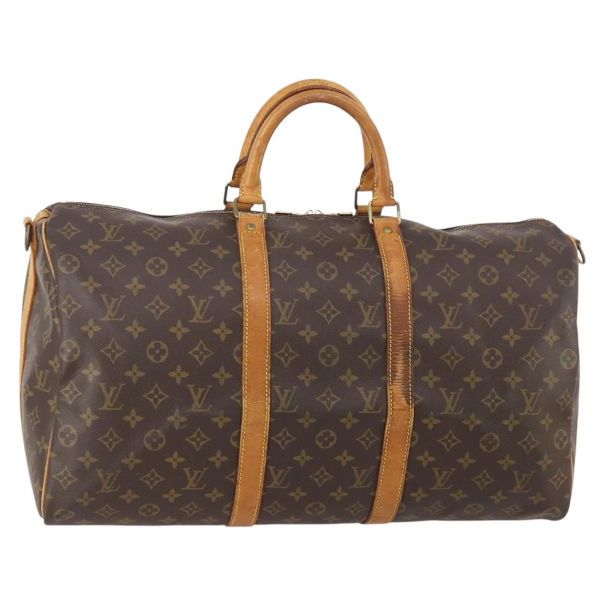 LOUIS VUITTON Monogram Keepall Bandouliere 50 Boston Bag M41416 LV Auth bs35315