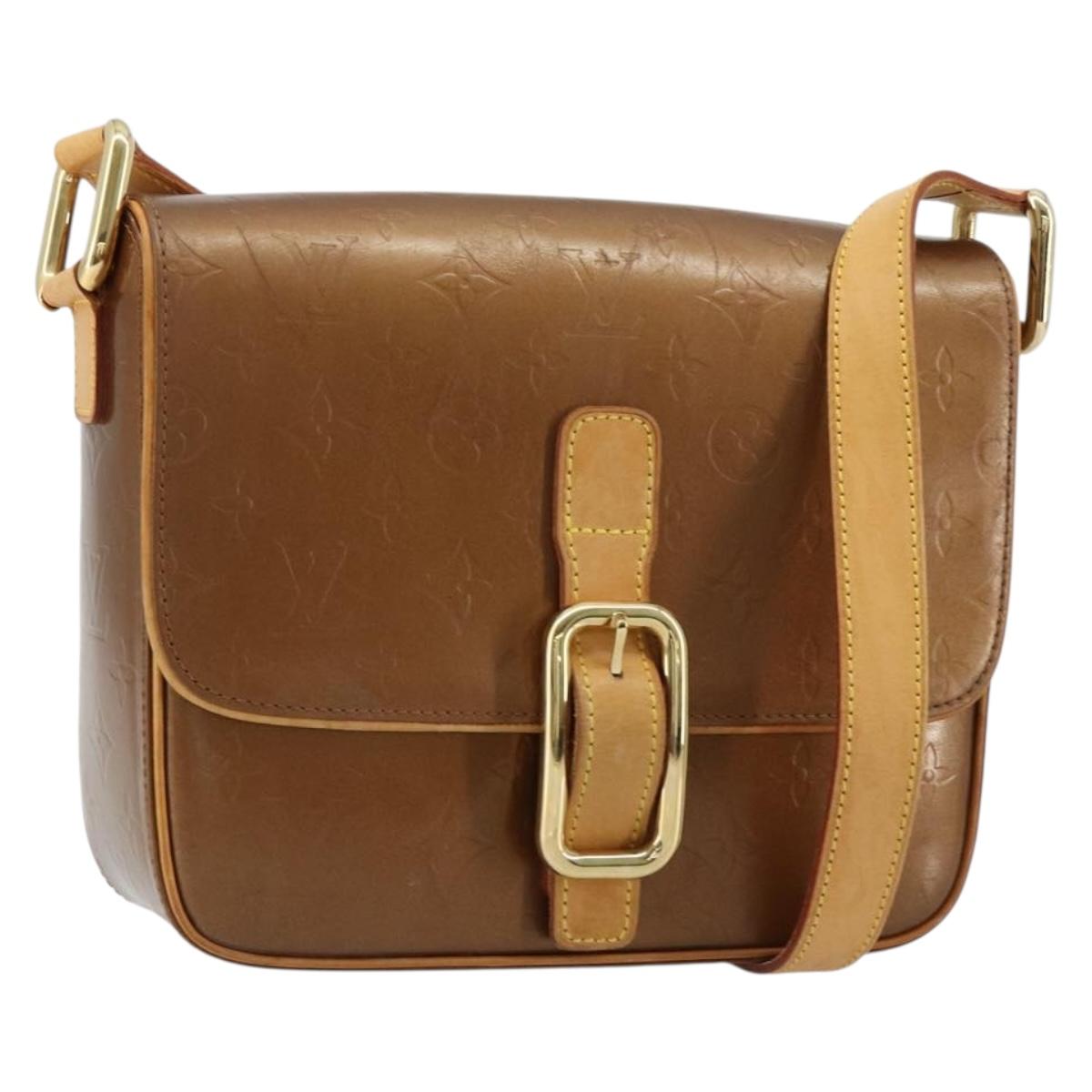 LOUIS VUITTON Monogram Vernis Christie GM Bag Bronze M91107 LV Auth bs35323