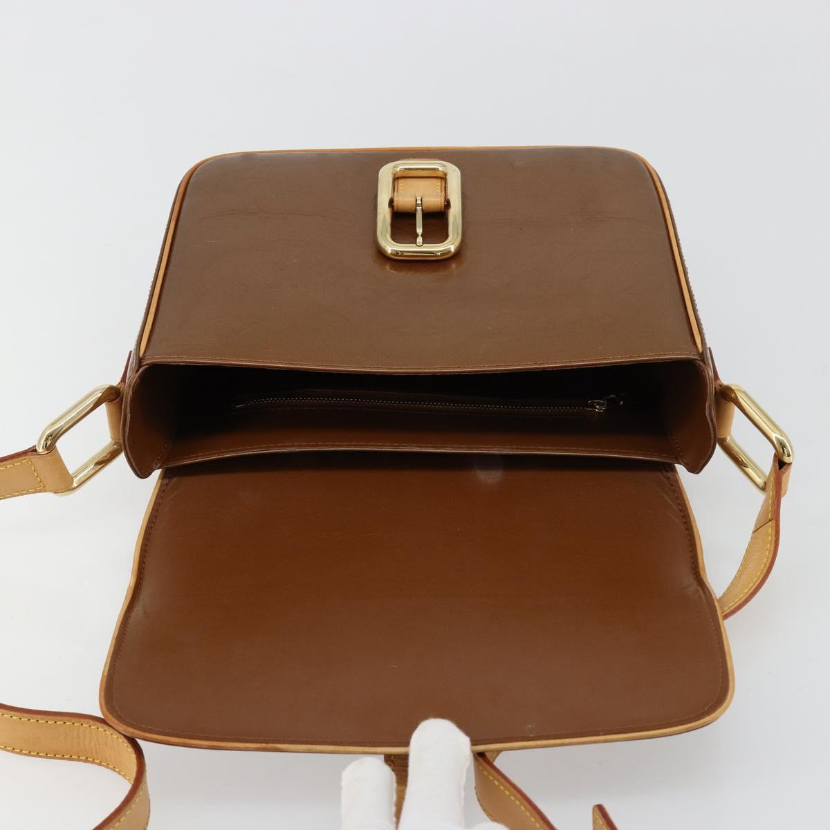 LOUIS VUITTON Monogram Vernis Christie GM Bag Bronze M91107 LV Auth bs35323