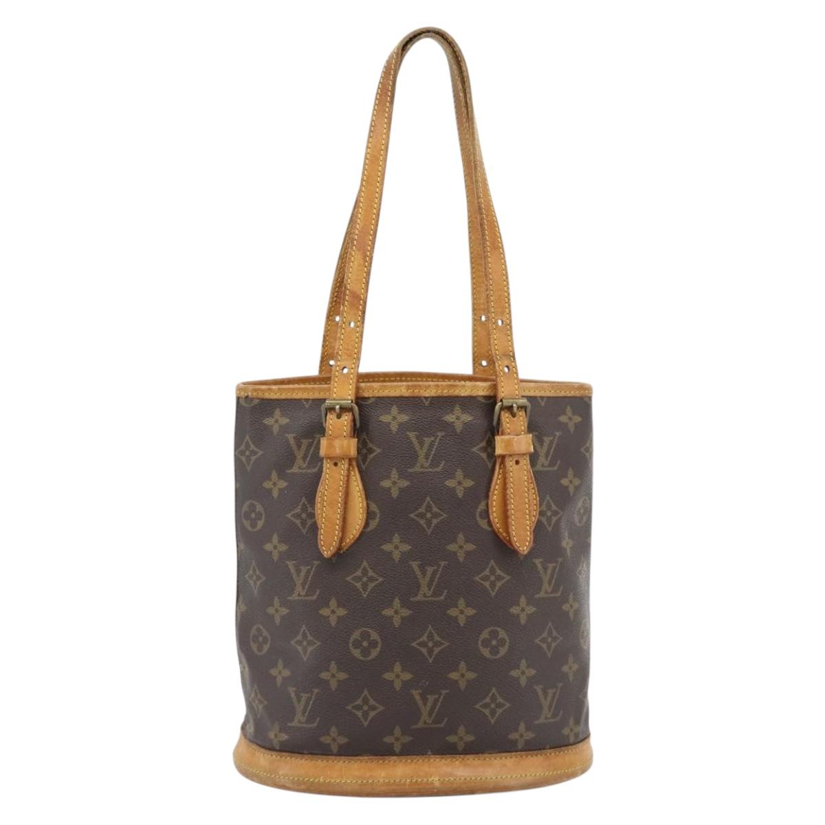 LOUIS VUITTON Monogram Bucket PM Shoulder Bag M42238 LV Auth bs35325