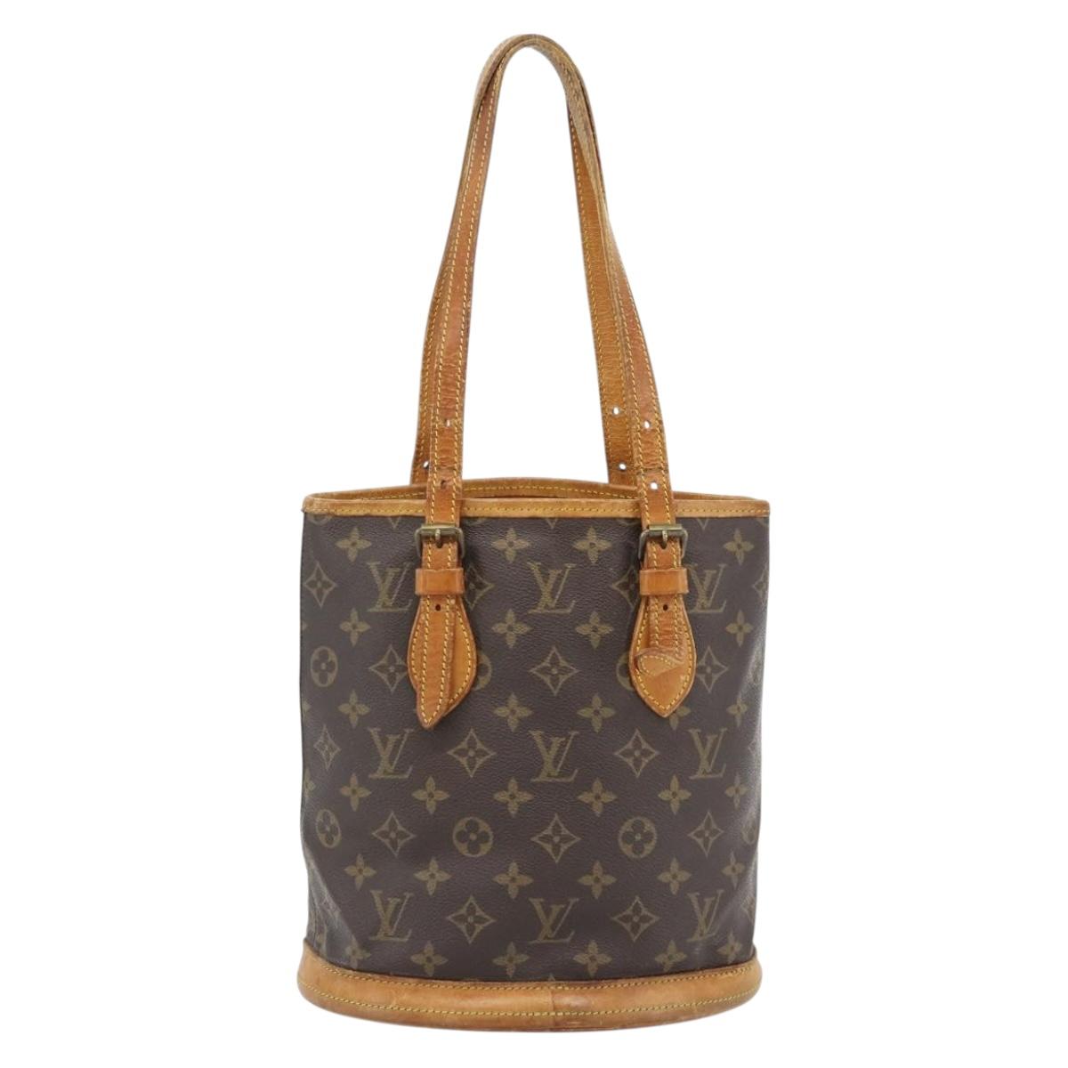 LOUIS VUITTON Monogram Bucket PM Shoulder Bag M42238 LV Auth bs35325