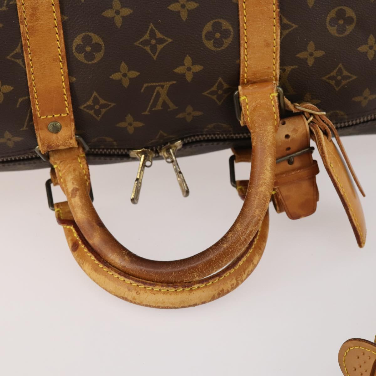 LOUIS VUITTON Monogram Keepall Bandouliere 55 Boston Bag M41414 LV Auth bs35329