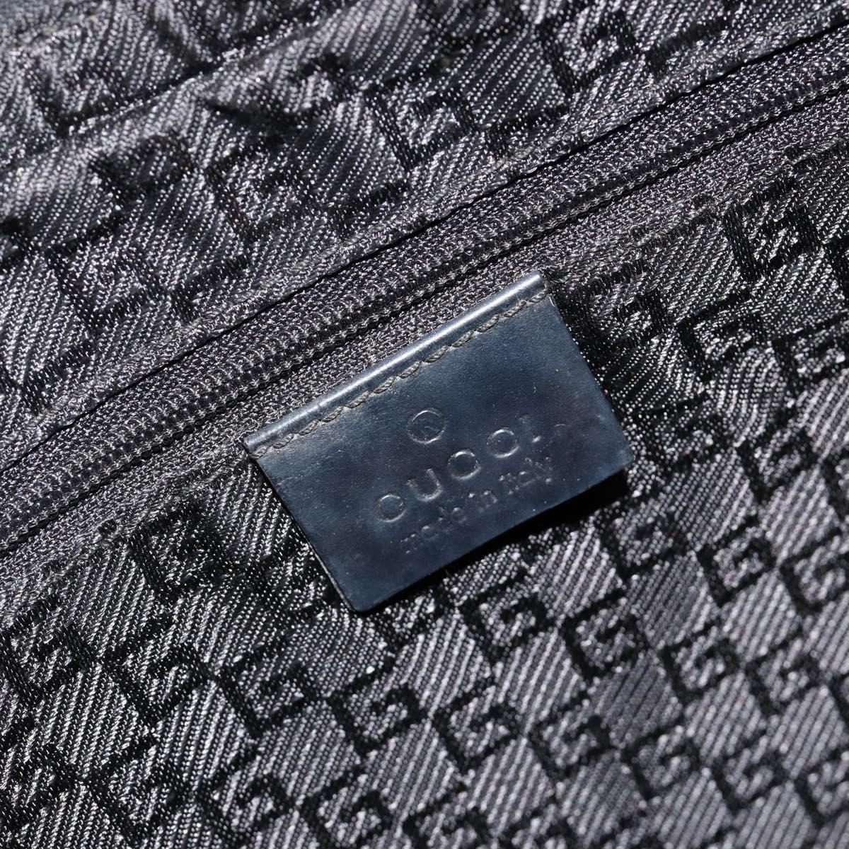 GUCCI Shoulder Bag Leather Black Silver 0013814 Auth bs35336