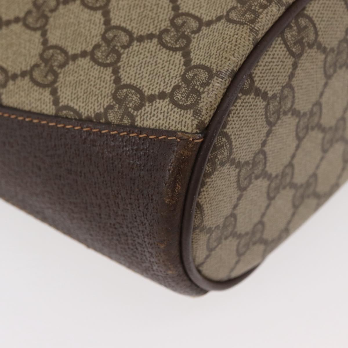 GUCCI GG Supreme Web Sherry Line Bag PVC Beige Gold 40 02 081 Auth bs35338