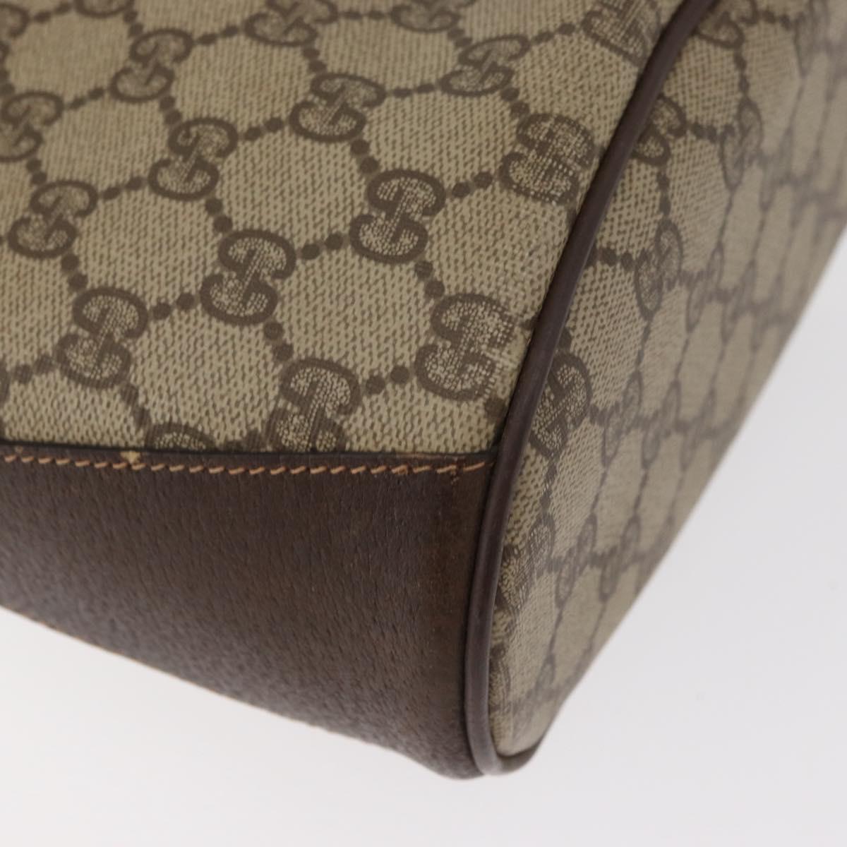 GUCCI GG Supreme Web Sherry Line Bag PVC Beige Gold 40 02 081 Auth bs35338
