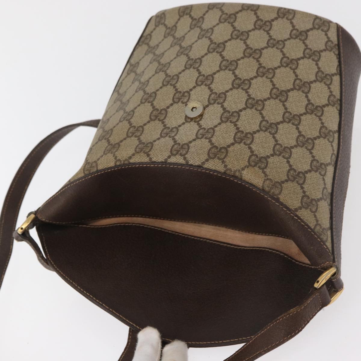 GUCCI GG Supreme Web Sherry Line Bag PVC Beige Gold 40 02 081 Auth bs35338