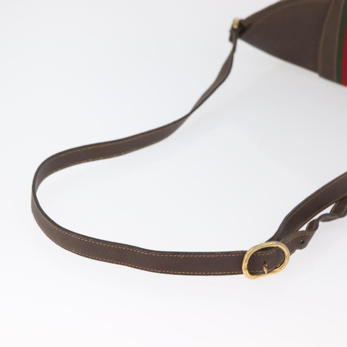 GUCCI GG Supreme Web Sherry Line Bag PVC Beige Gold 40 02 081 Auth bs35338
