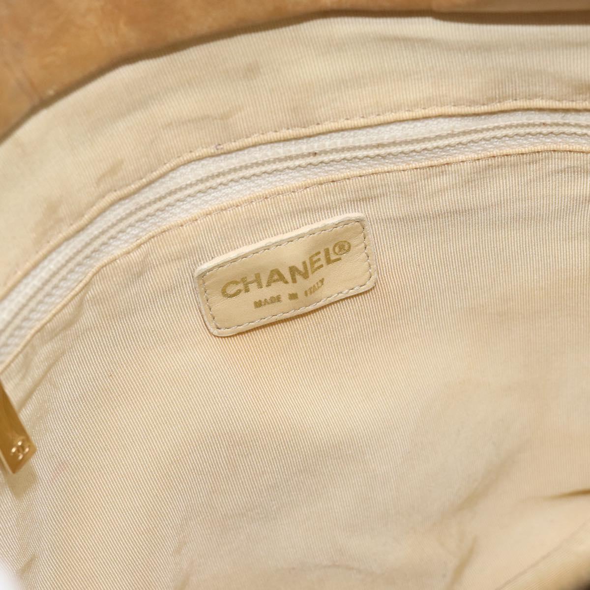 CHANEL Choco Bar Hand Bag Leather Black Gold CC Auth bs35341