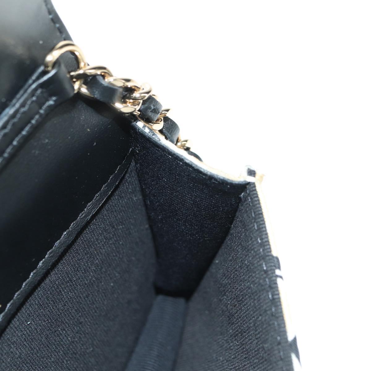 CHANEL Matelasse Chain Shoulder Pouch Nylon Beige Gold CC Auth bs35360SAM