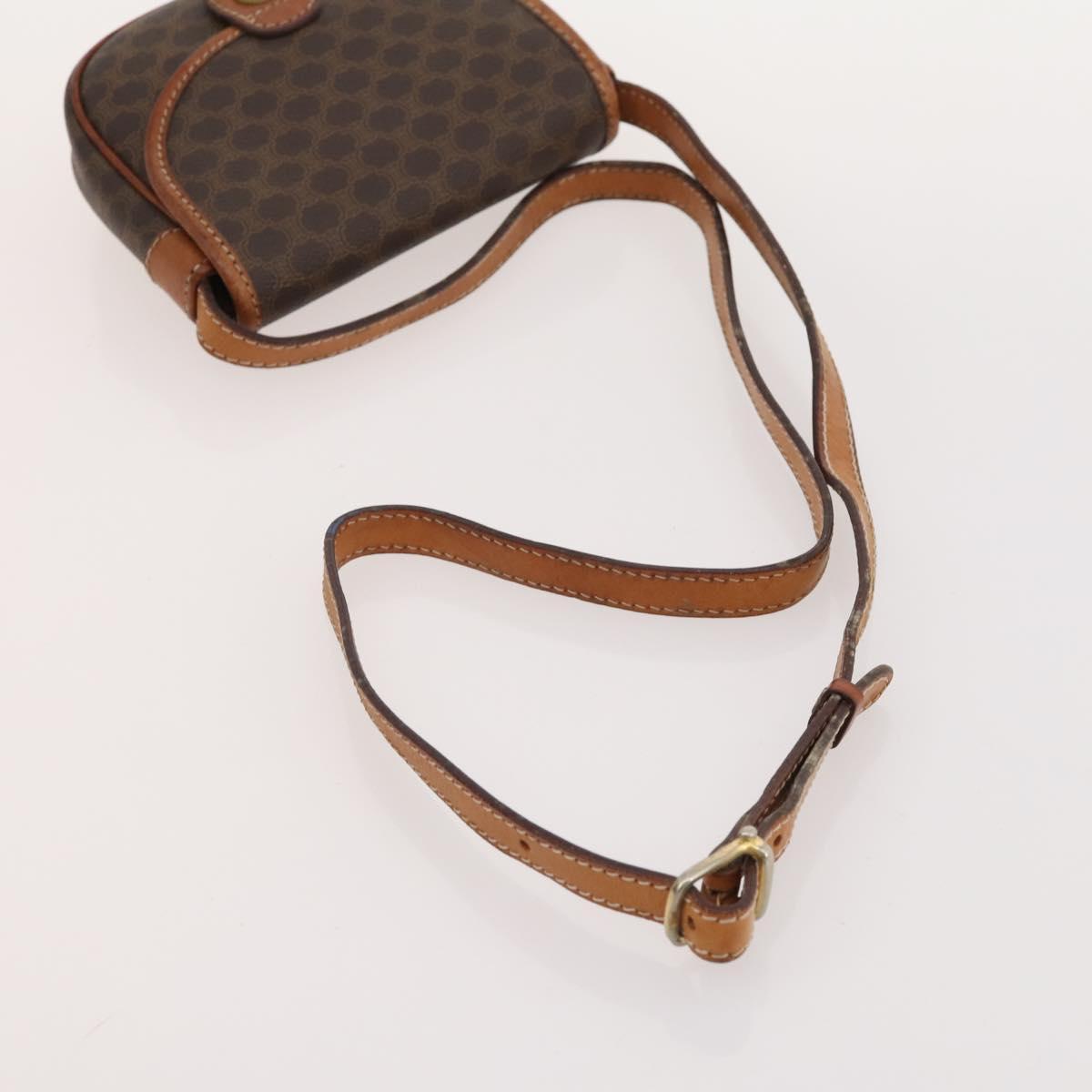 CELINE Macadam Canvas Shoulder Bag PVC Leather 2 Set Brown Auth bs35363