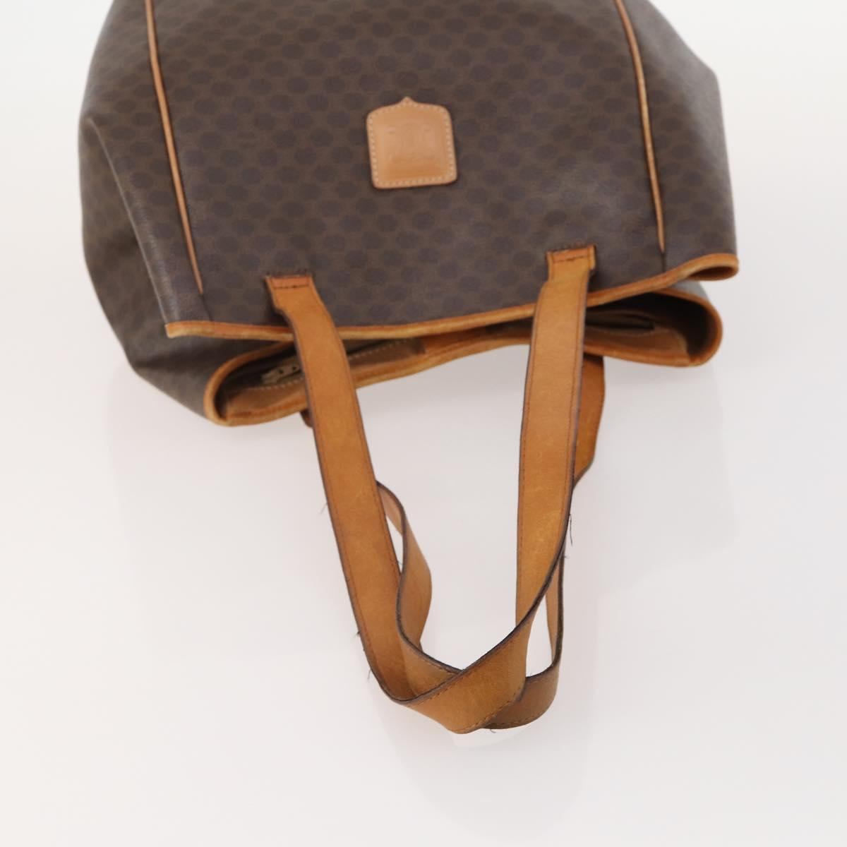 CELINE Macadam Canvas Shoulder Bag PVC Leather 2 Set Brown Auth bs35363