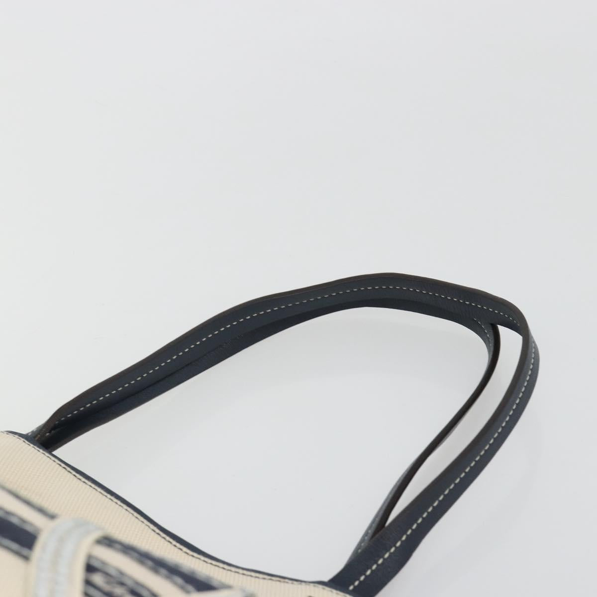 Salvatore Ferragamo Tote Bag Canvas White Silver Auth bs35372