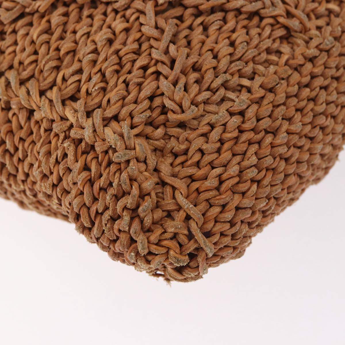 CHANEL Tote Bag Raffia Brown CC Auth bs35379A