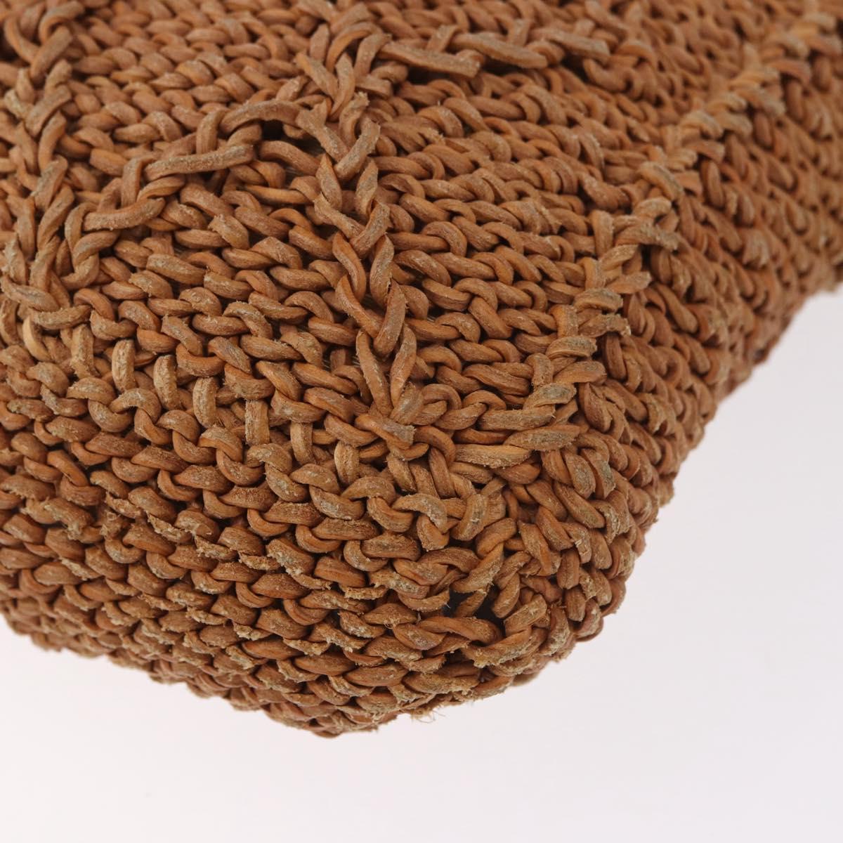 CHANEL Tote Bag Raffia Brown CC Auth bs35379A