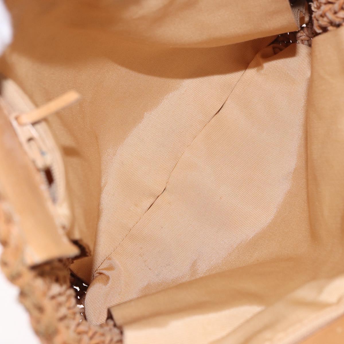 CHANEL Tote Bag Raffia Brown CC Auth bs35379A