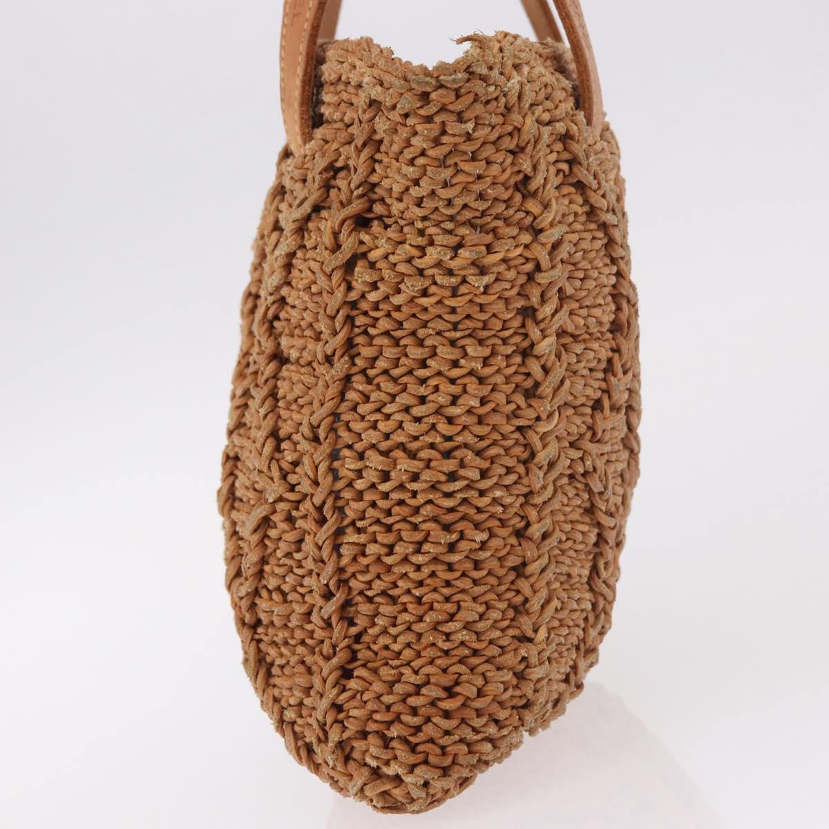 CHANEL Tote Bag Raffia Brown CC Auth bs35379A