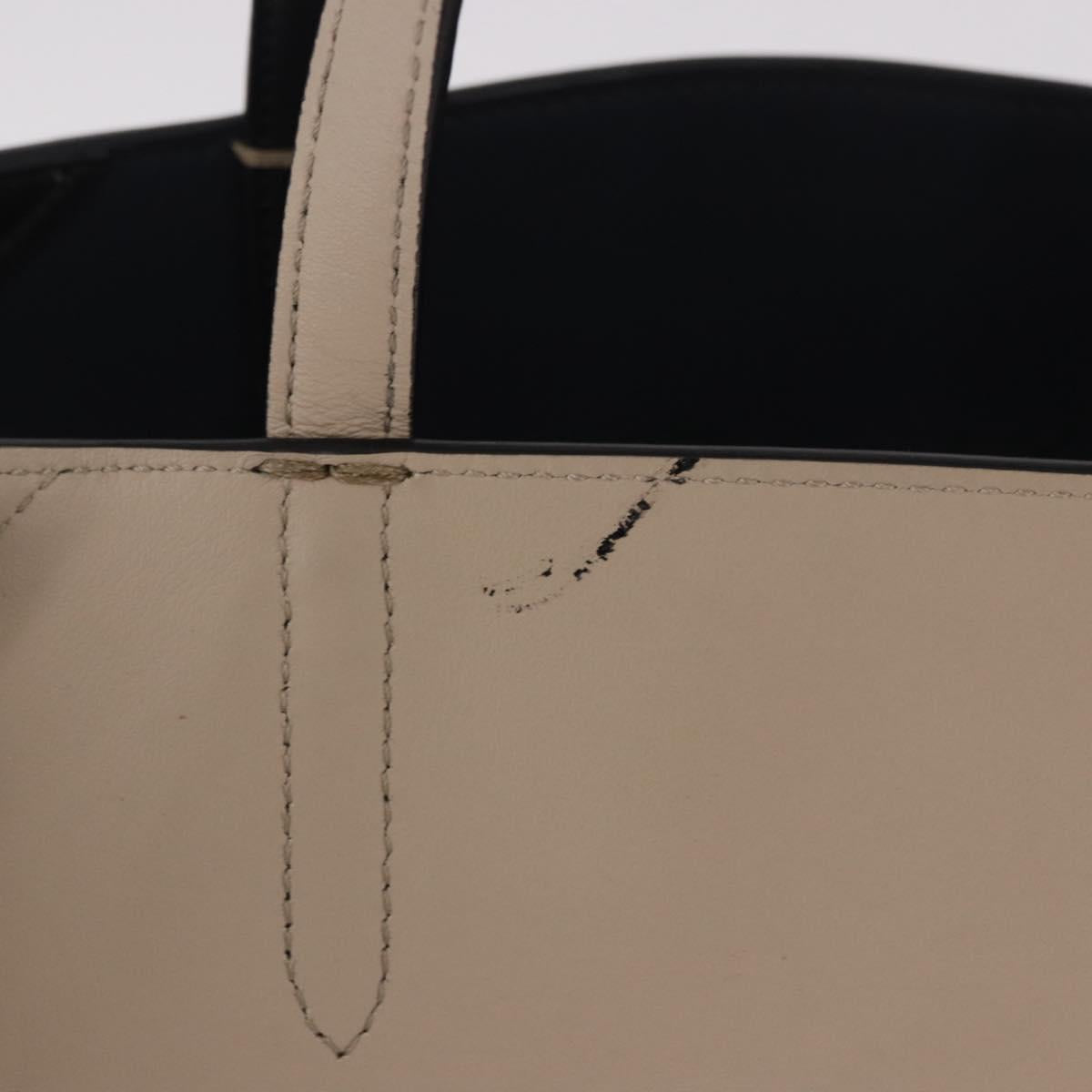 FENDI Flip Tote Bag Leather 3way Navy Gold Auth bs35380A