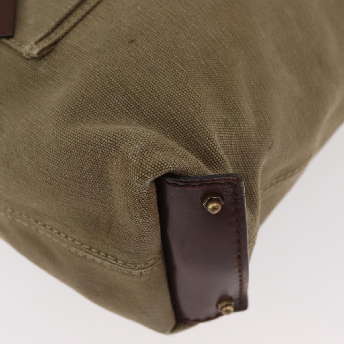 GUCCI Shoulder Bag Canvas Outlet Khaki Gold 109132 Auth bs35390