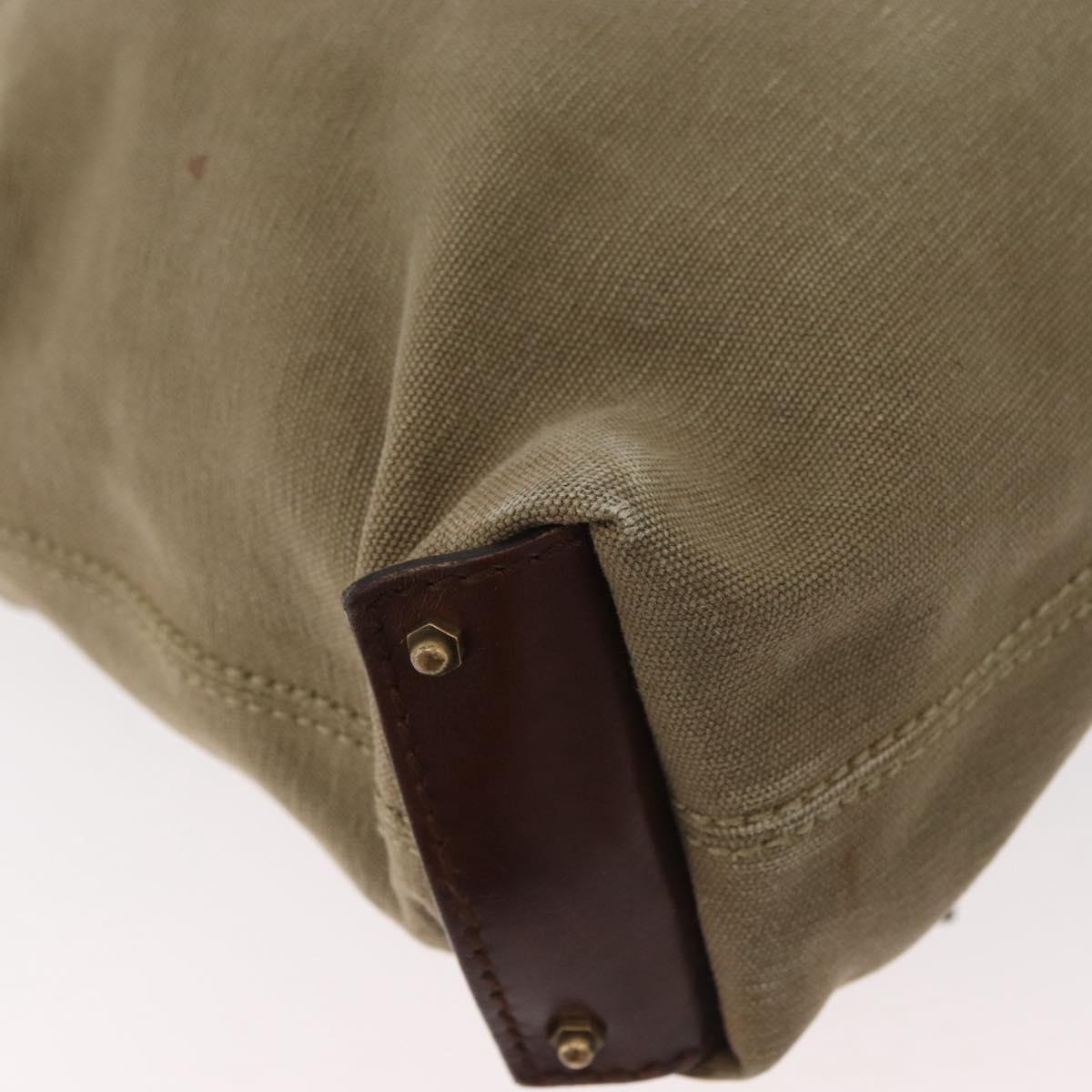 GUCCI Shoulder Bag Canvas Outlet Khaki Gold 109132 Auth bs35390