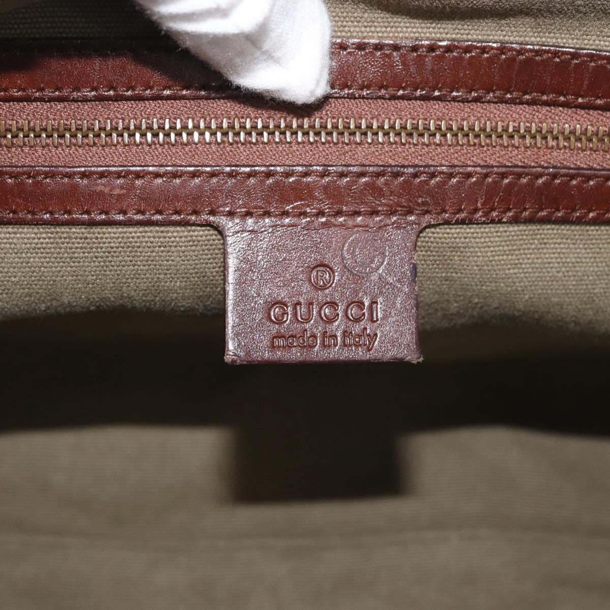 GUCCI Shoulder Bag Canvas Outlet Khaki Gold 109132 Auth bs35390