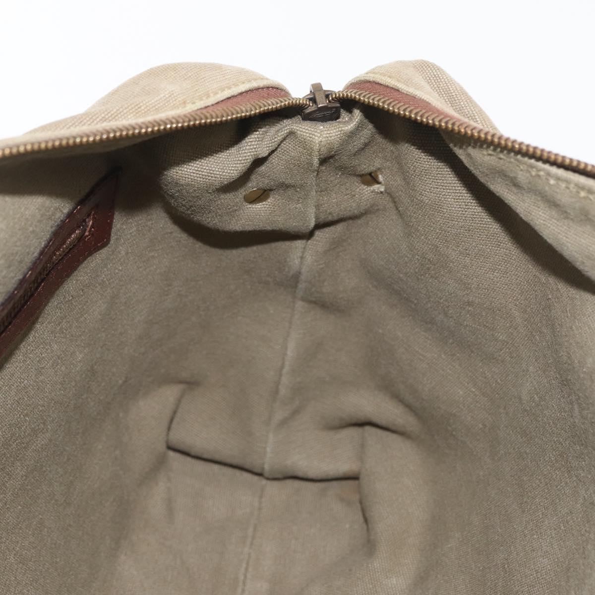 GUCCI Shoulder Bag Canvas Outlet Khaki Gold 109132 Auth bs35390