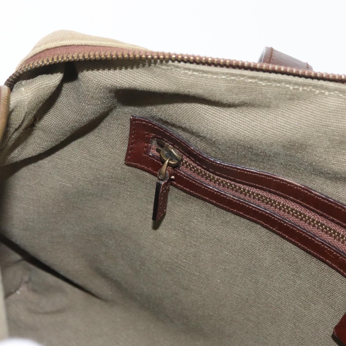GUCCI Shoulder Bag Canvas Outlet Khaki Gold 109132 Auth bs35390