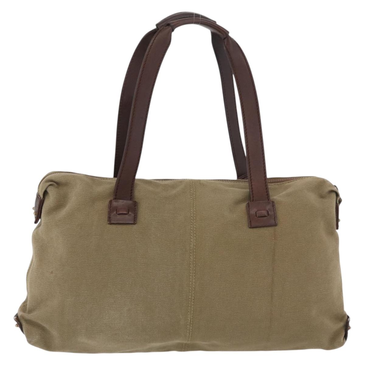 GUCCI Shoulder Bag Canvas Outlet Khaki Gold 109132 Auth bs35390