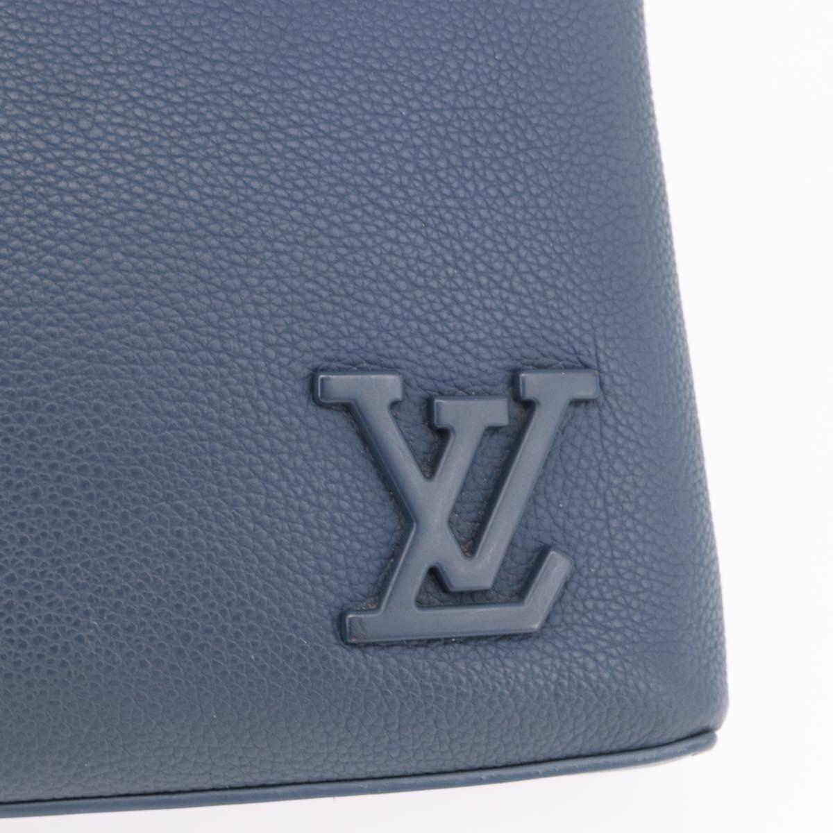 LOUIS VUITTON Takeoff Pouch Cowhide leather Blue Atlantic M82813 Auth bs35391A