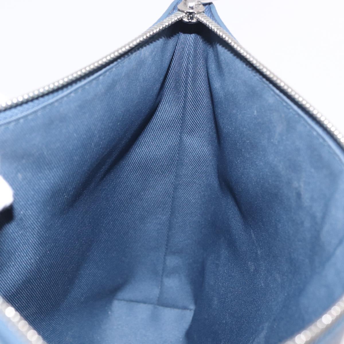 LOUIS VUITTON Takeoff Pouch Cowhide leather Blue Atlantic M82813 Auth bs35391A