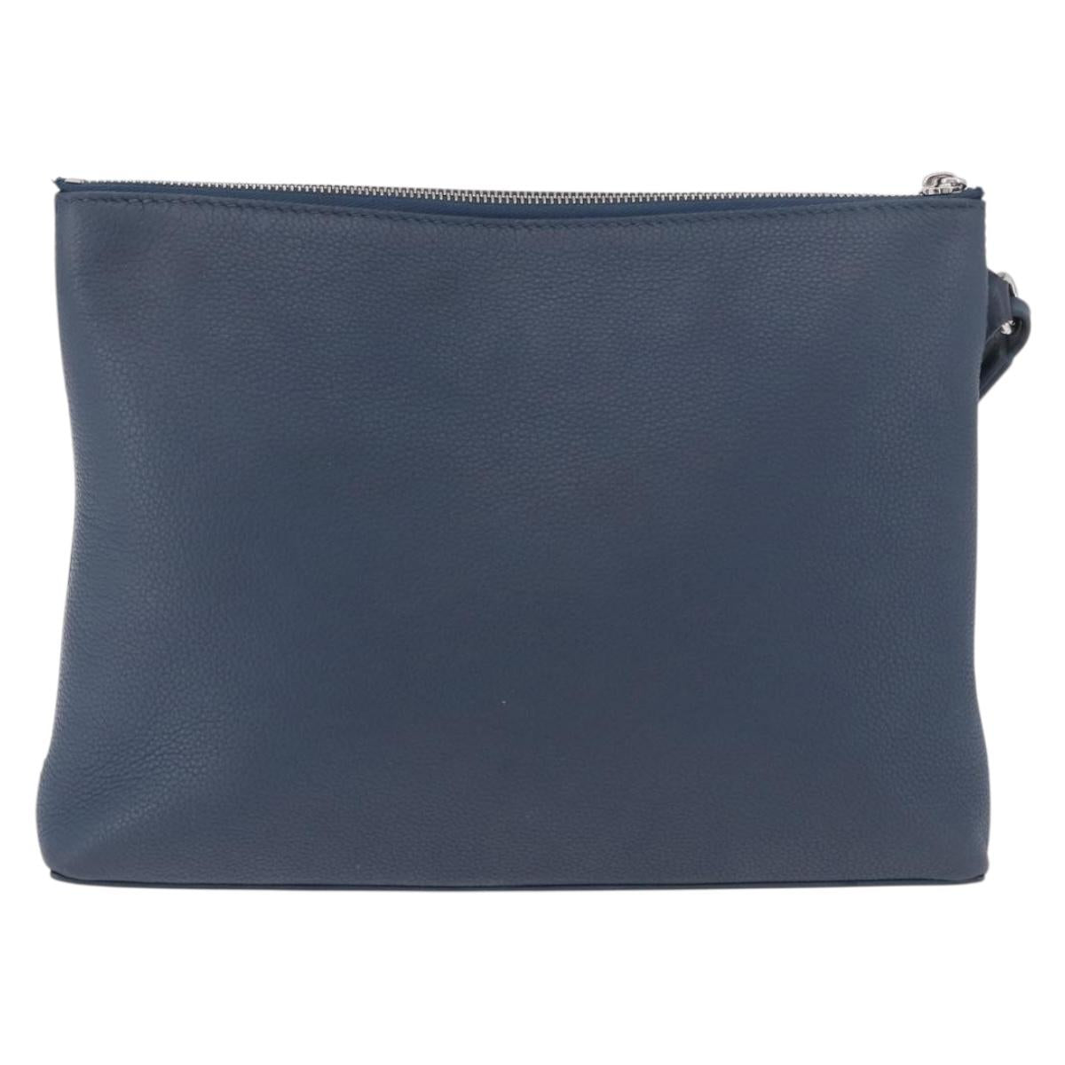 LOUIS VUITTON Takeoff Pouch Cowhide leather Blue Atlantic M82813 Auth bs35391A