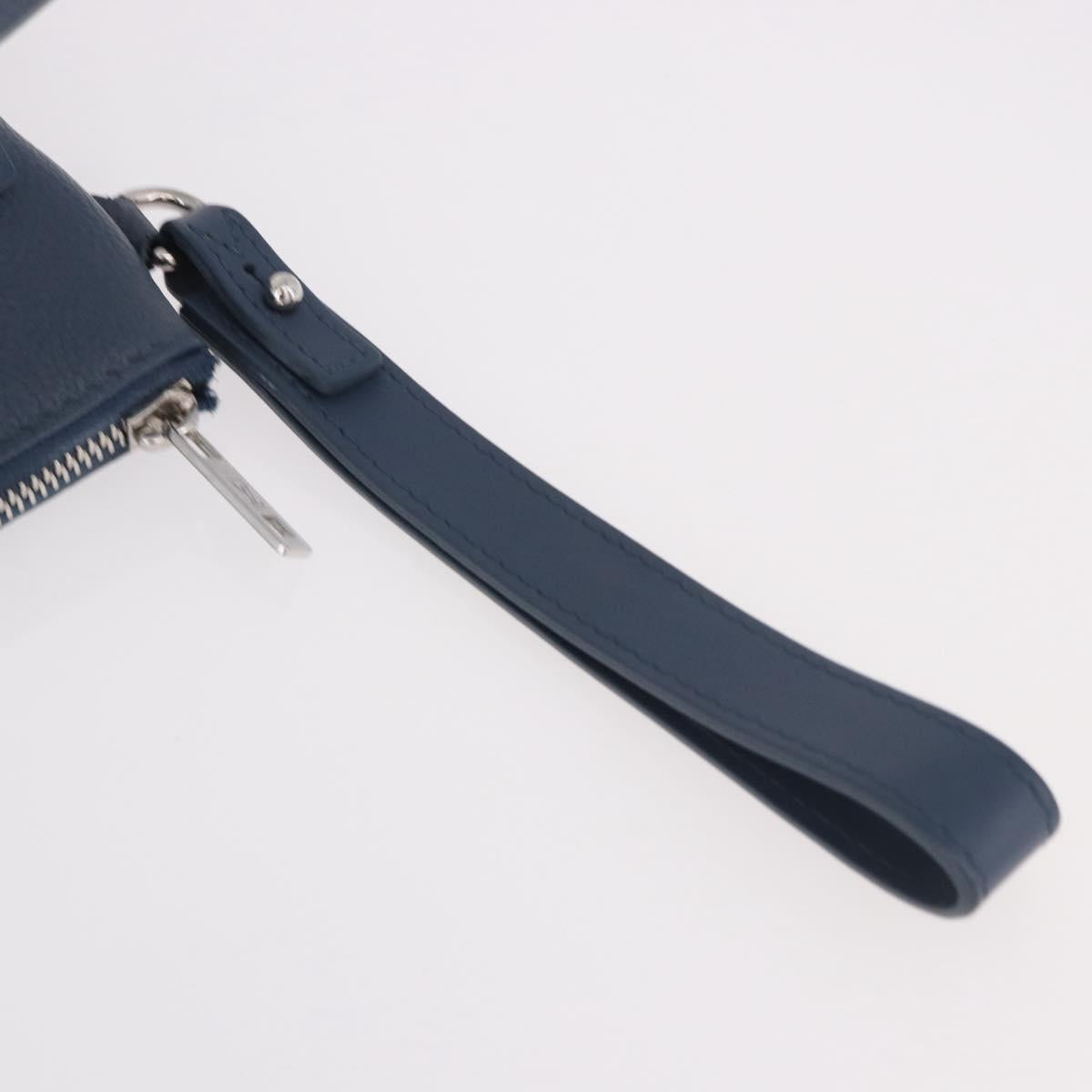 LOUIS VUITTON Takeoff Pouch Cowhide leather Blue Atlantic M82813 Auth bs35391A