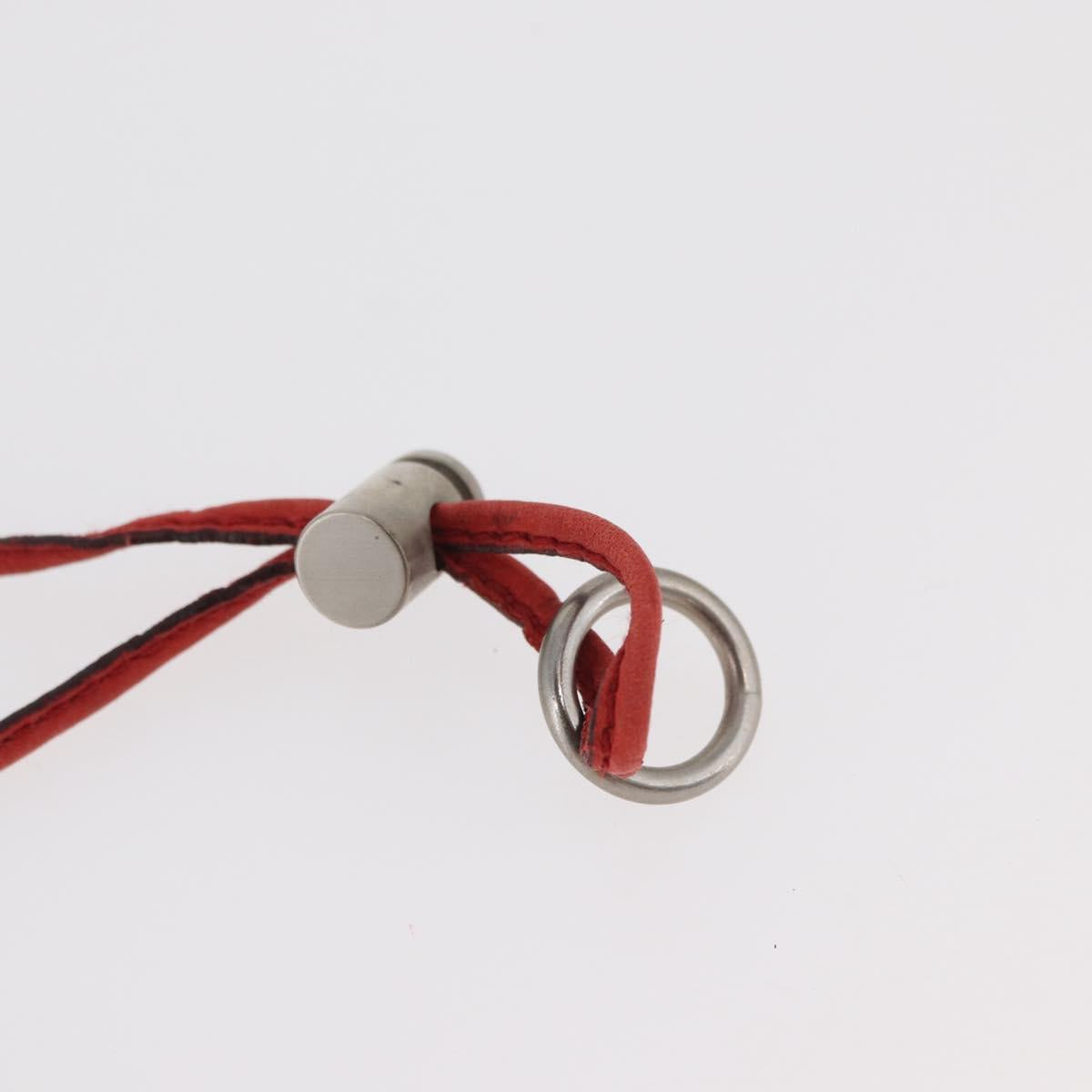 Miu Miu Shoulder Bag Leather Red Silver Auth bs35397