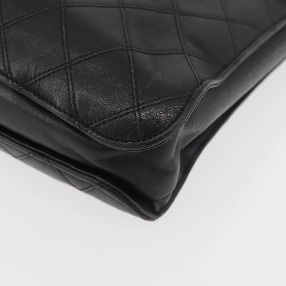 CHANEL Bicolore Business Bag Leather Black Gold CC Auth bs35400