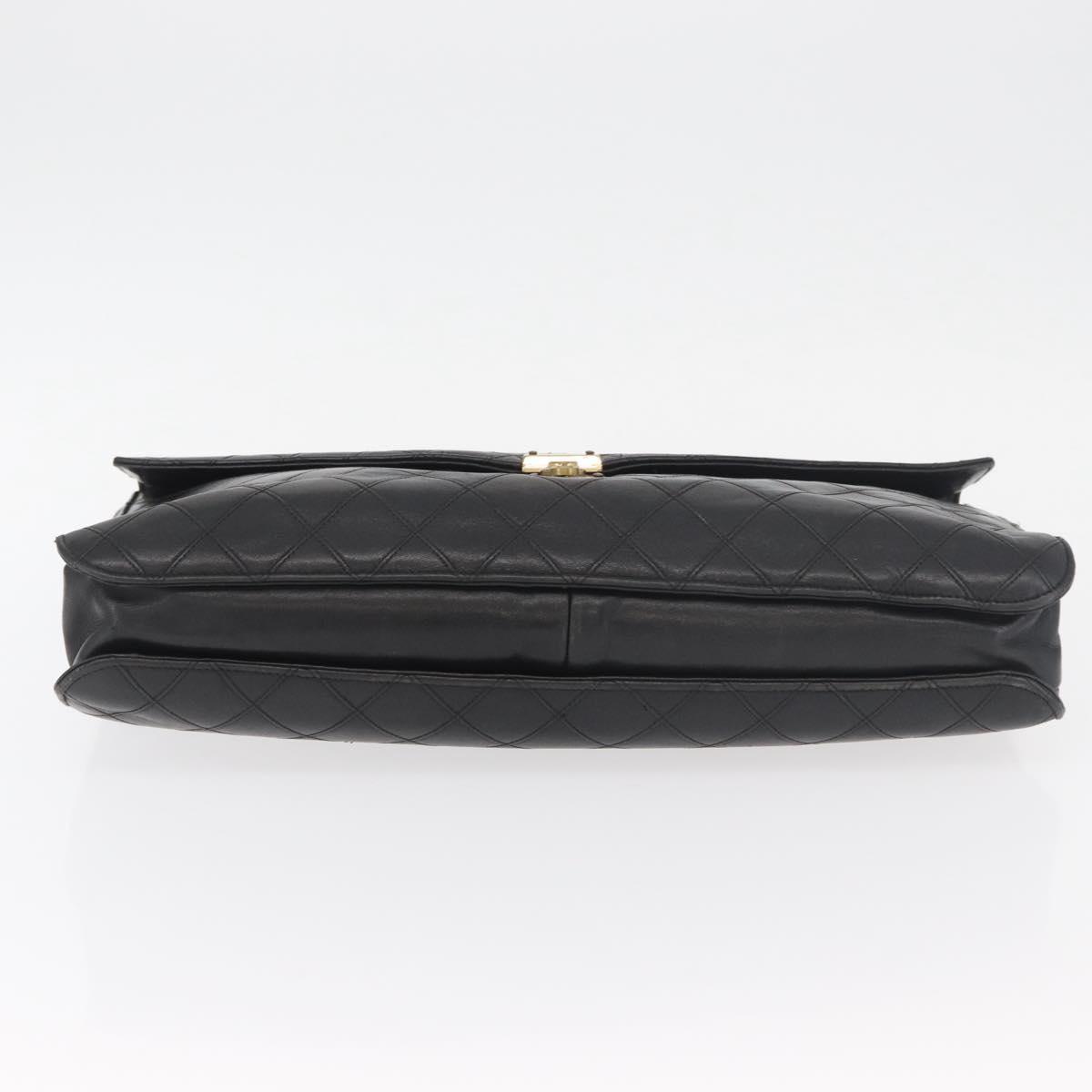 CHANEL Bicolore Business Bag Leather Black Gold CC Auth bs35400